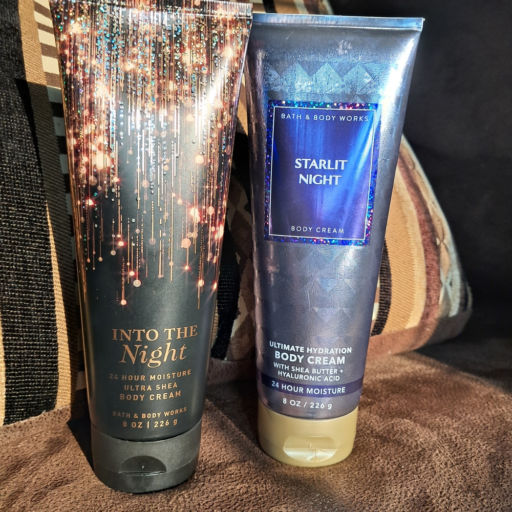 Bath & Body Works Into the Night and Starlit Night Body Cream Set